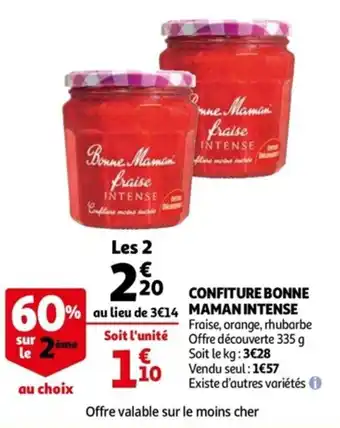 Auchan Confiture bonne maman intense offre