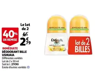 Auchan Déodorant bille ushuaia offre