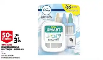 Auchan Febreze diffuseur électrique linge frais offre