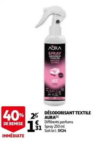 Auchan Désodorisant textile aura offre