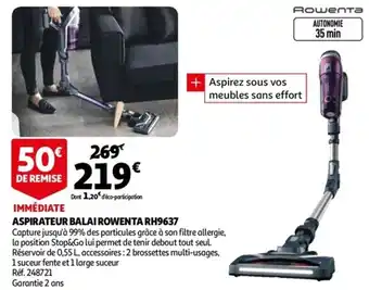 Auchan Aspirateur balai rowenta RH9637 offre