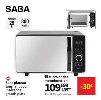 Conforama SABA micro ondes-monofonction offre