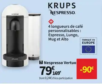 Conforama KRUPS NESPRESSO nespresso vertuo offre