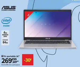 Conforama ASUS INTEL pc portable 34" offre