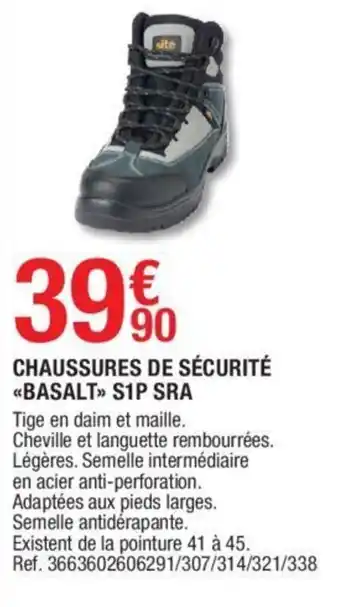 Brico Dépôt Chaussures de sécurité basalt S1P sra offre