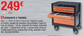 Brico Dépôt Servante 5 tiroirs offre