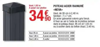 Brico Dépôt Poteau acier rainuré neva offre