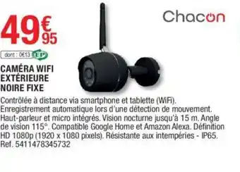 Brico Dépôt Caméra wifi extérieure noire fixe offre