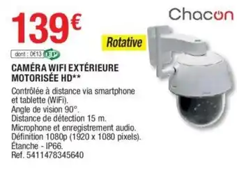 Brico Dépôt Caméra wifi extérieure motorisée HD offre