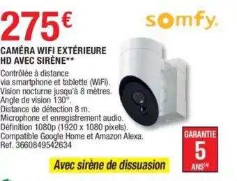 Brico Dépôt Caméra wifi extérieure HD avec sirene offre