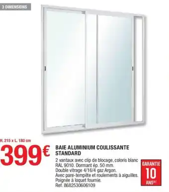 Brico Dépôt Baie aluminium coulissante standard offre