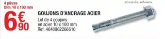 Goujons d'ancrage acier