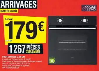 Brico Dépôt COOKE LEWIS four statique L. 60 CM offre