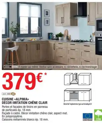 Brico Dépôt Cuisine ALPINIA décor imitation chêne clair offre