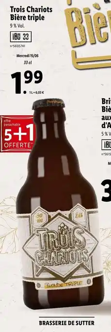 Lidl Trois chariots bière triple offre