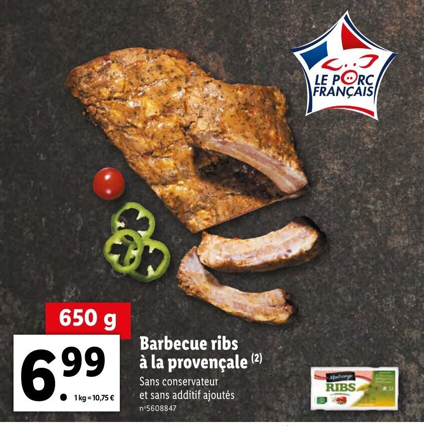 Promo Barbecue ribs à la provençale chez Lidl