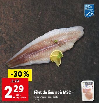 Filet de lieu noir MSC