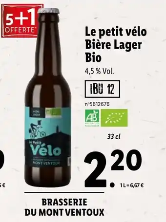 Lidl Le petit vélo bière lager bio offre