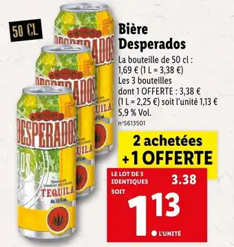 Lidl Bière desperados offre