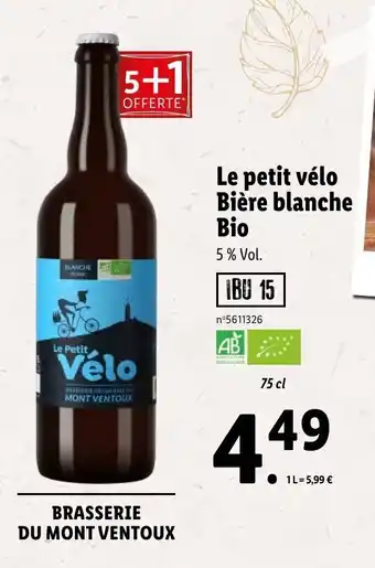 Lidl Le petit vélo bière blanche bio offre