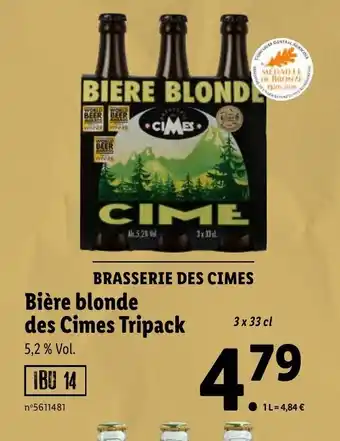 Bière Blonde Des Cimes Tripack