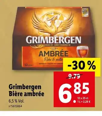 Lidl Grimbergen Bière Ambrée offre