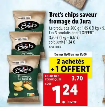 Lidl Bret's Chips Saveur Fromage du Jura offre