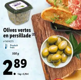 Lidl Olives Vertes En Persillade offre
