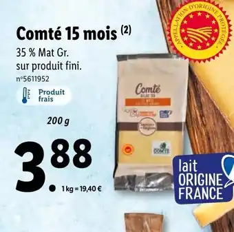 Lidl Comté 15 Mois offre