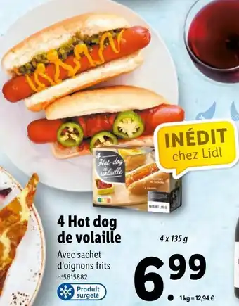 Lidl 4 Hot Dog de Volaille offre