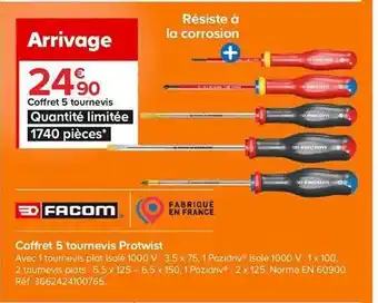 Coffret 5 Tournevis Protwist Facom