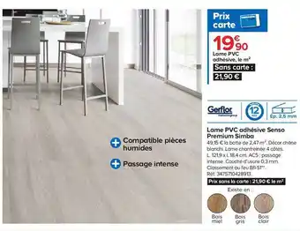 Castorama Lame Pvc Adhésive Senso Premium Simba Gerflor offre