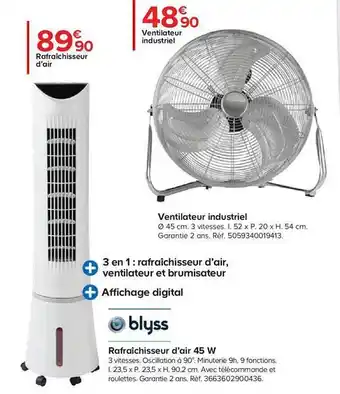 Castorama Ventilateur Industriel, Rafraîchisseur D'air 40 W Blyss offre