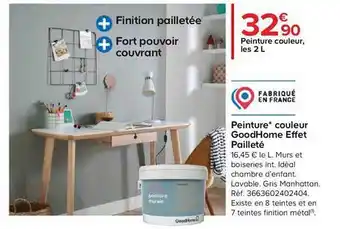 Castorama Peinture Couleur GoodHome Effet Pailleté offre