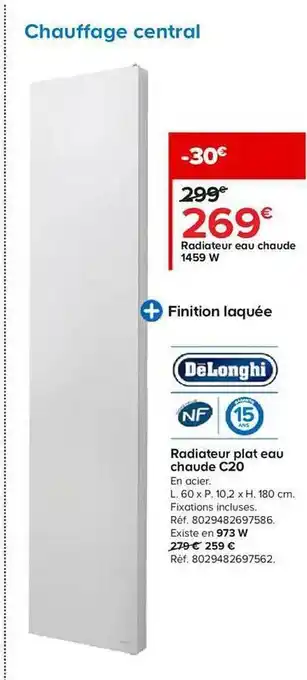Radiateur Plat Eau Chaude C2q DeLonghi