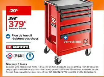 Servante 5 Tiroirs Facom
