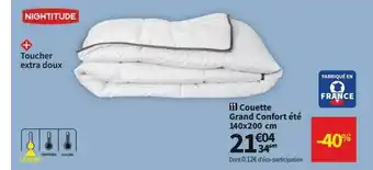 Conforama Couette Grand Confort été 140 X 200 Cm Nightitude offre