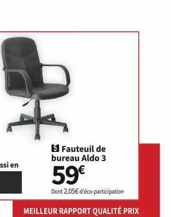 Conforama Fauteuil De Bureau Aldo 3 offre