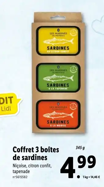 Lidl Coffret 3 Boîtes e Sardines offre