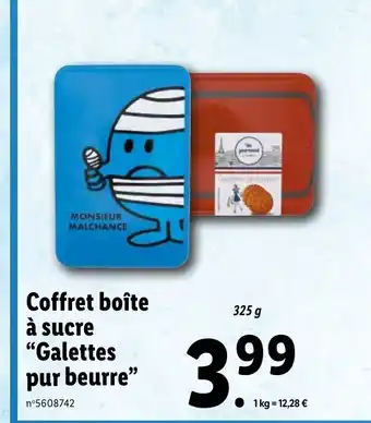 Lidl Coffret Boîte à Sucre Galettes Pur Beurre offre