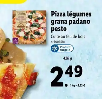 Pizza Légumes Grana Padano Pesto