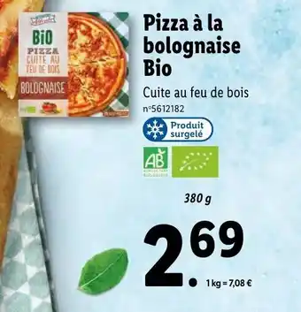 Pizza à La Bolognaise Bio
