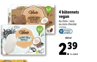 Lidl 4 Bâtonnets Vegan offre