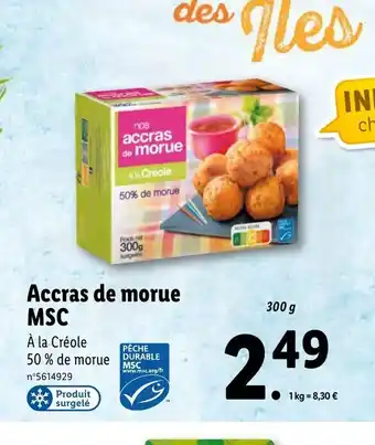 Lidl Accras de Morue MSC offre