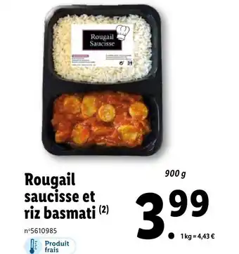 Lidl Rougail Saucisse Et Riz Basmati offre