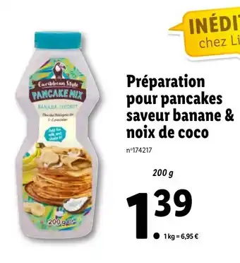 Lidl Préparation Pour Pancakes Saveur Banane & Noix de Coco offre