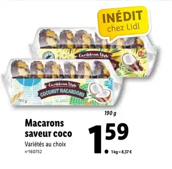 Lidl Macarons Saveur Coco offre