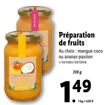 Préparation de Fruits