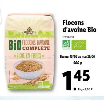 Lidl Flocons d'Avoine Bio offre