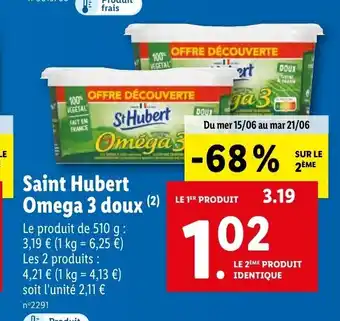 Lidl Saint Hubert Omega 3 Doux offre